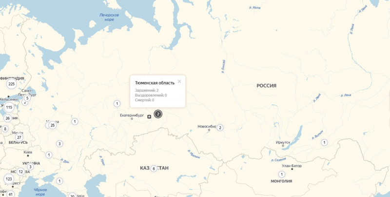 Минздрав России создал раздел о коронавирусе, Яндекс создал карту распространения вируса